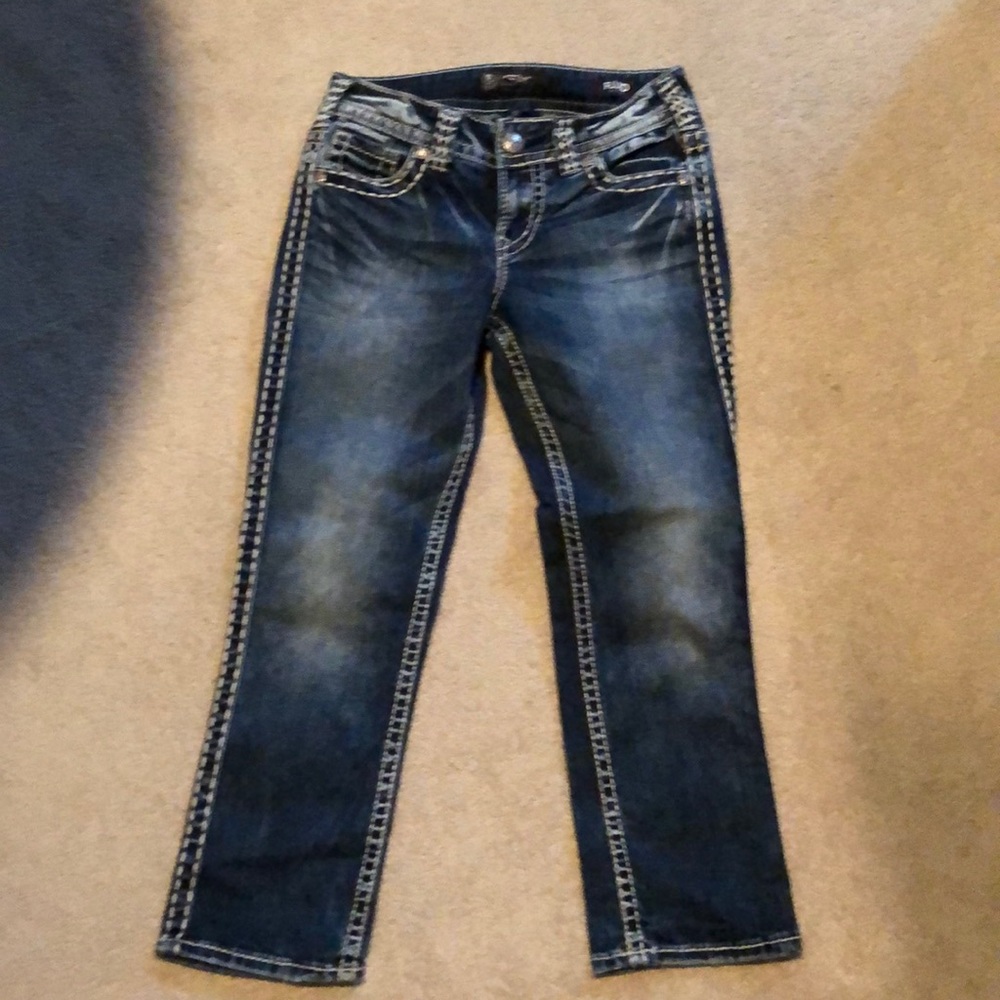 Woman’s Silver Jean capri’s-Size 27